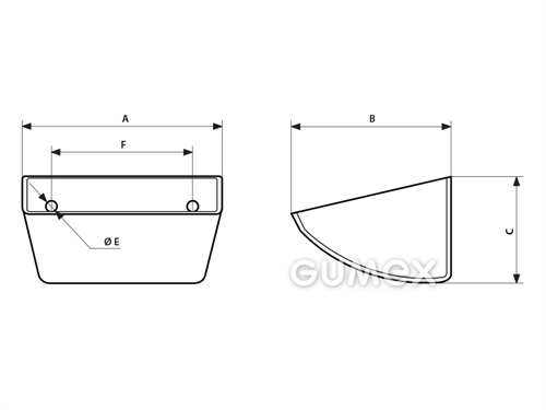 Korček lisovaný S plytký, 100-90, hrúbka 4mm, A-109, B-90, C-62, E-8,5, F-50/2, objem vody 0,23dm3, PE (polyetylén)